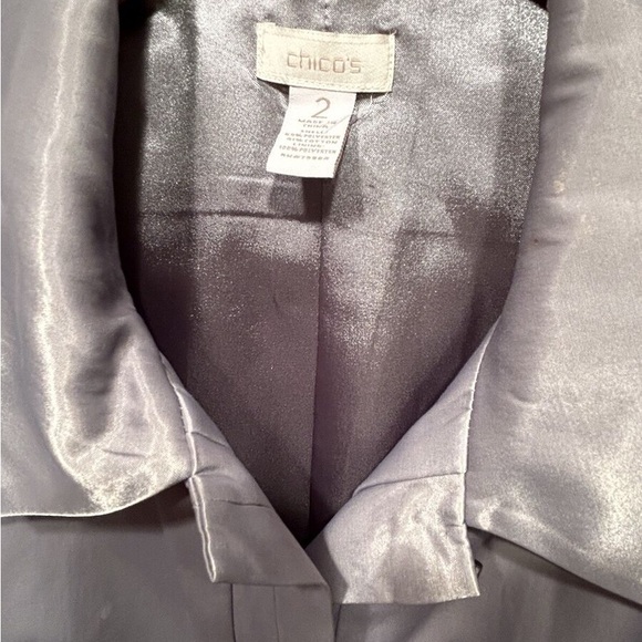 Chico's Silver Satin Blouse - Picture 5 of 8